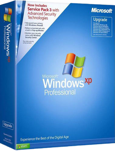 A copy of Windows XP Service pack 3 box.